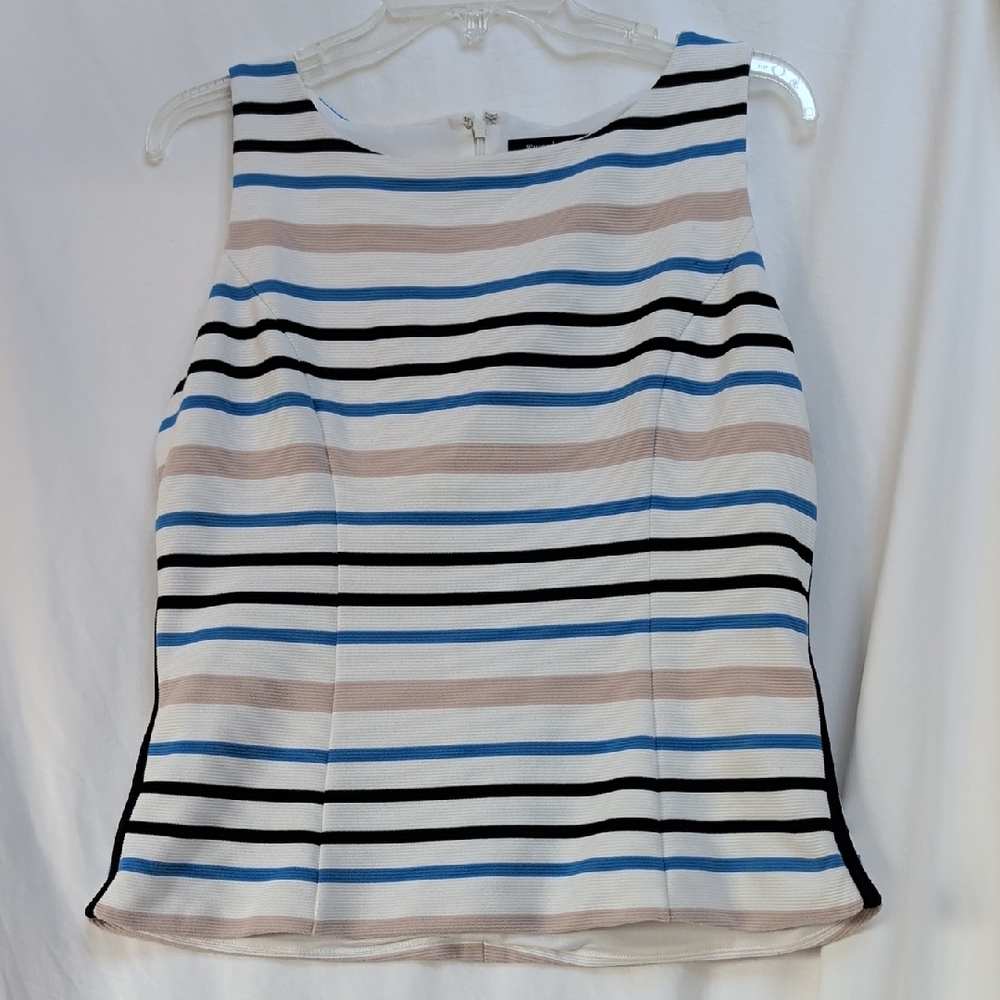 WHBM stretch striped sleeveless Top